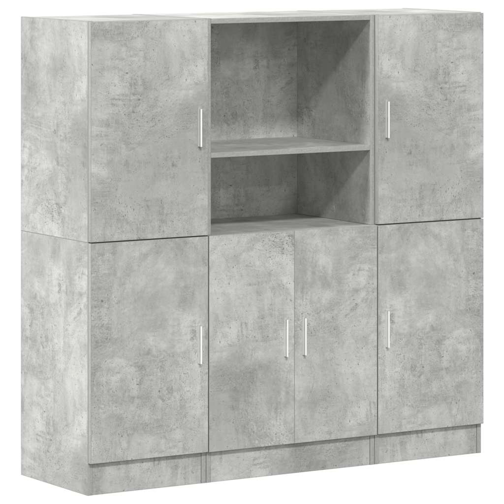 3 Piece Kitchen Cabinet Set Concrete Grey Engineered Wood