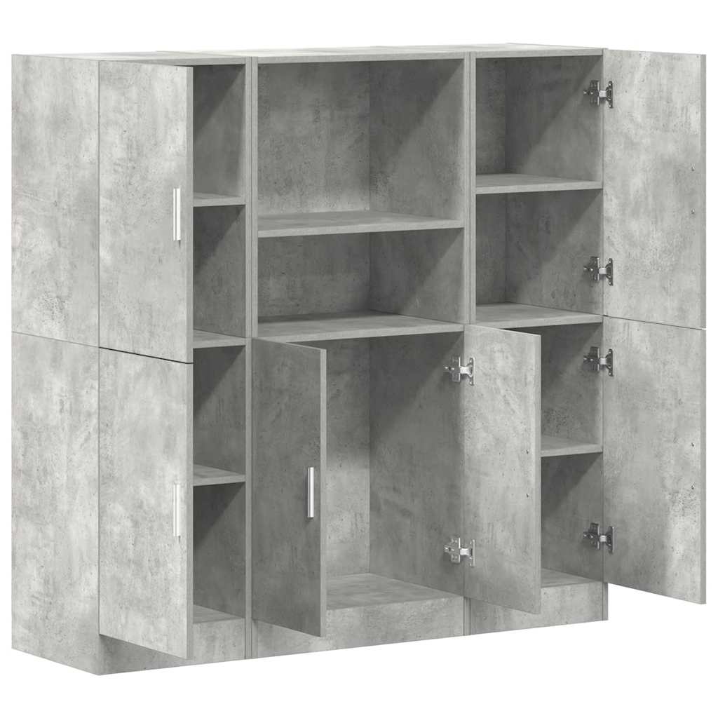 3 Piece Kitchen Cabinet Set Concrete Grey Engineered Wood