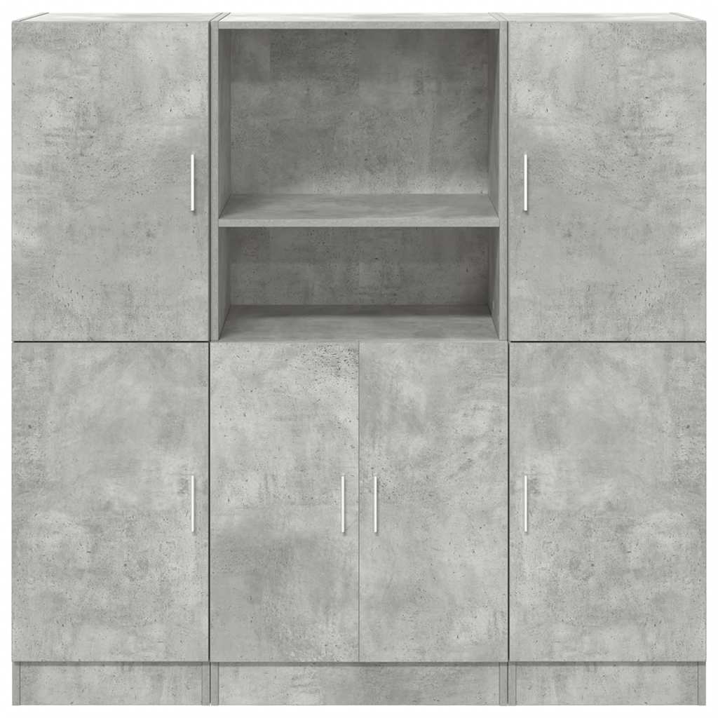 3 Piece Kitchen Cabinet Set Concrete Grey Engineered Wood