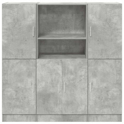 3 Piece Kitchen Cabinet Set Concrete Grey Engineered Wood