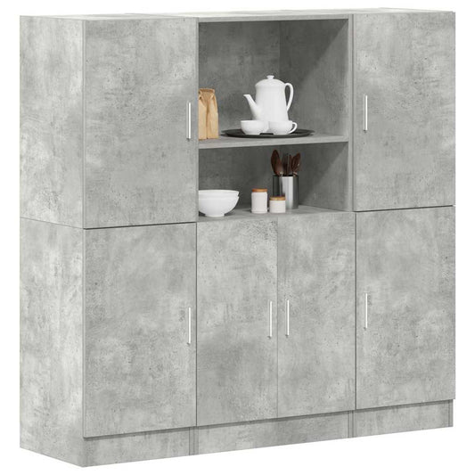 3 Piece Kitchen Cabinet Set Concrete Grey Engineered Wood