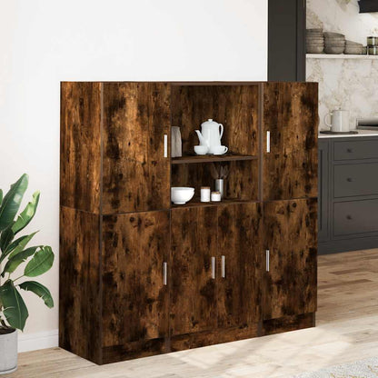 3 Piece Kitchen Cabinet Set Smoked Oak Engineered Wood