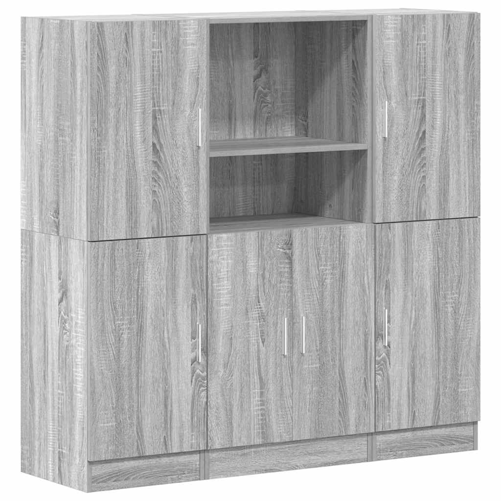 3 Piece Kitchen Cabinet Set Grey Sonoma Engineered Wood