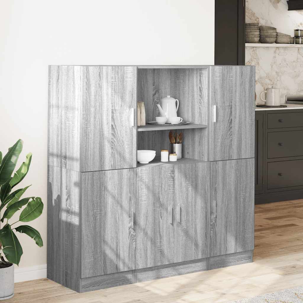 3 Piece Kitchen Cabinet Set Grey Sonoma Engineered Wood