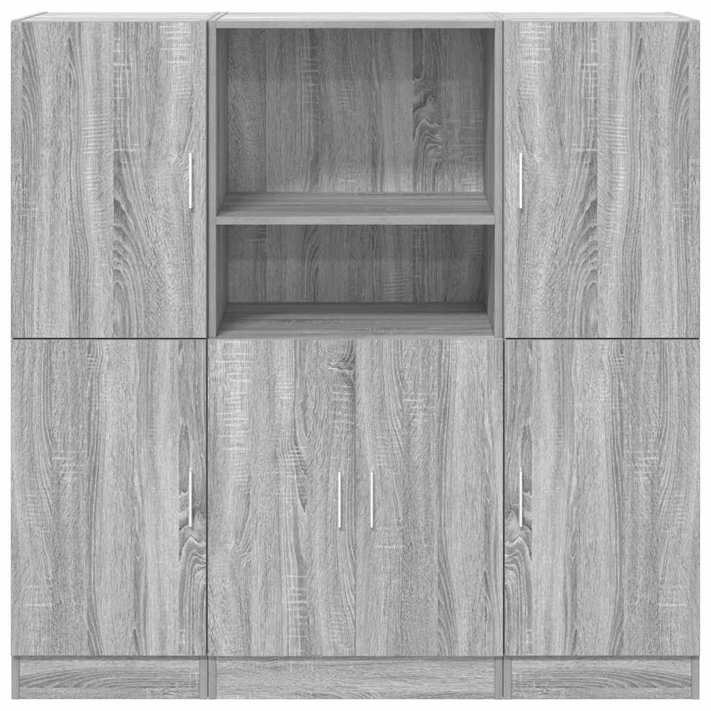 3 Piece Kitchen Cabinet Set Grey Sonoma Engineered Wood