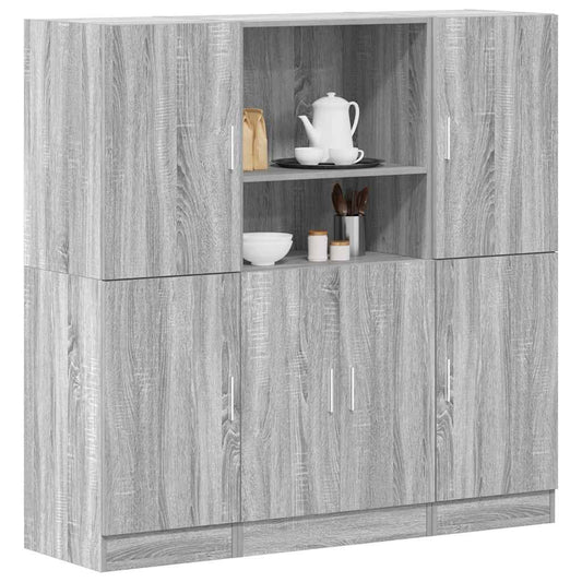 3 Piece Kitchen Cabinet Set Grey Sonoma Engineered Wood