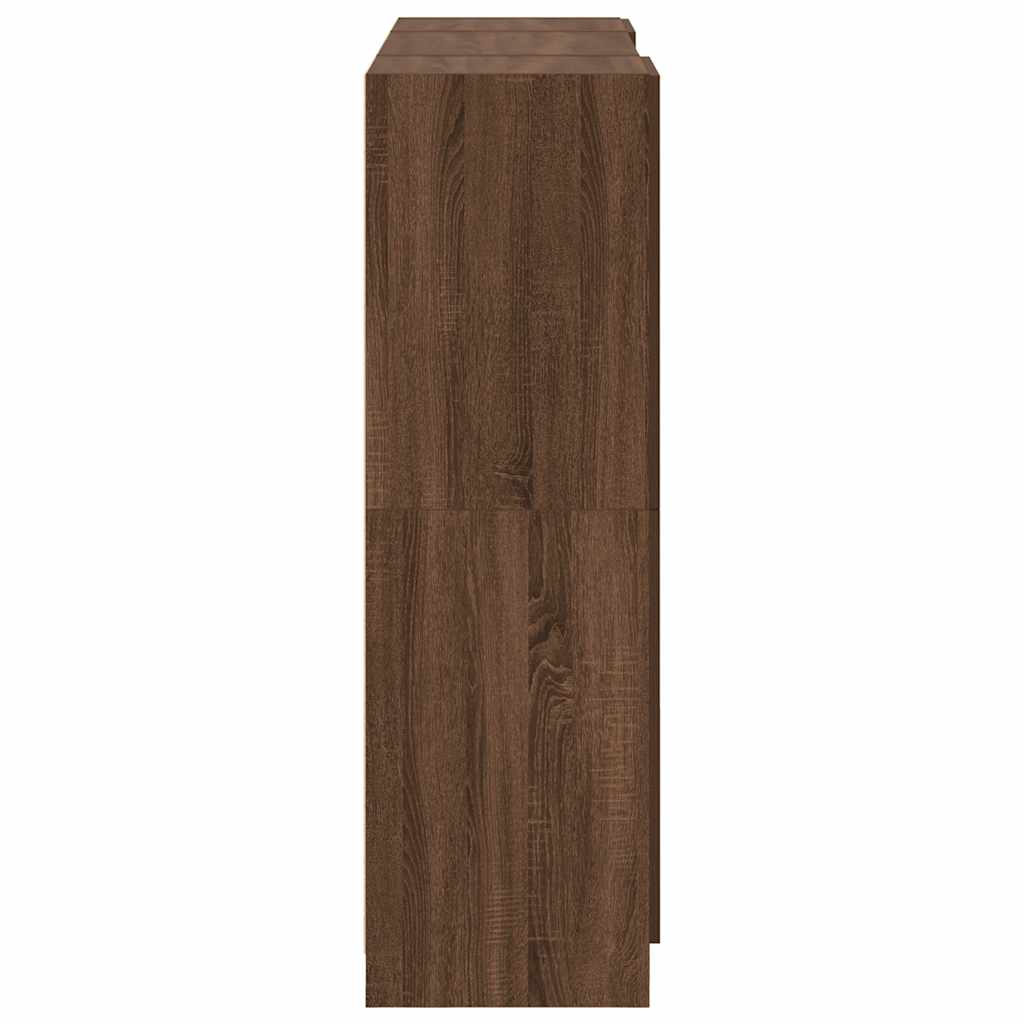 3 Piece Kitchen Cabinet Set Brown Oak Engineered Wood