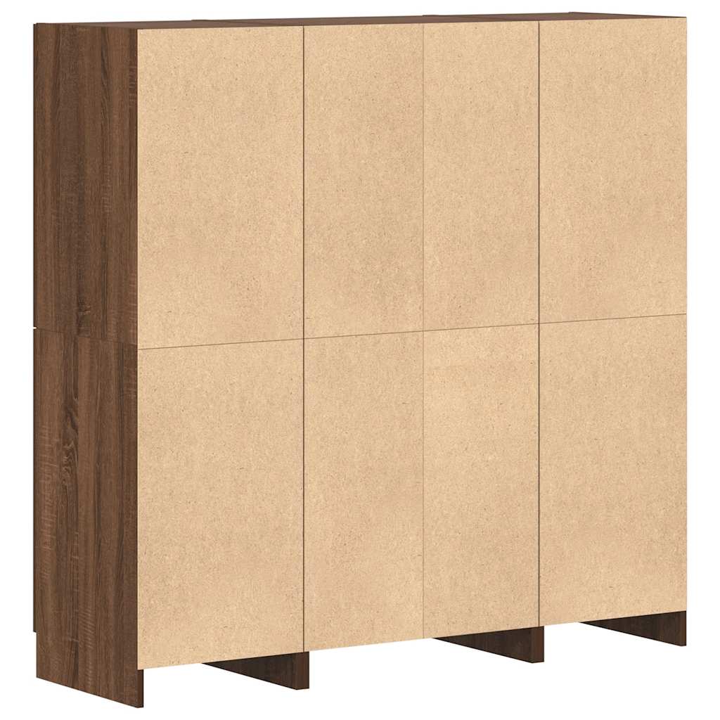 3 Piece Kitchen Cabinet Set Brown Oak Engineered Wood