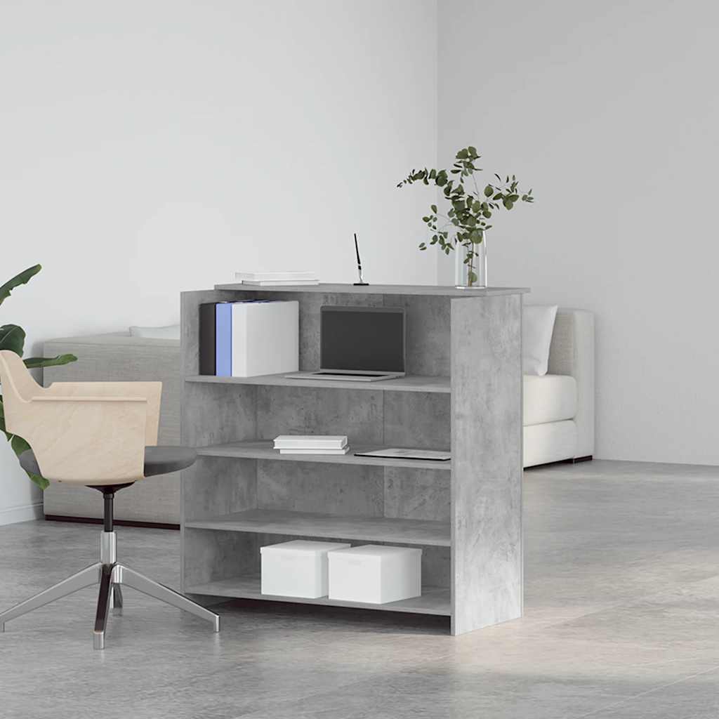 Reception Desk Concrete Grey 100x50x103.5 cm Engineered Wood