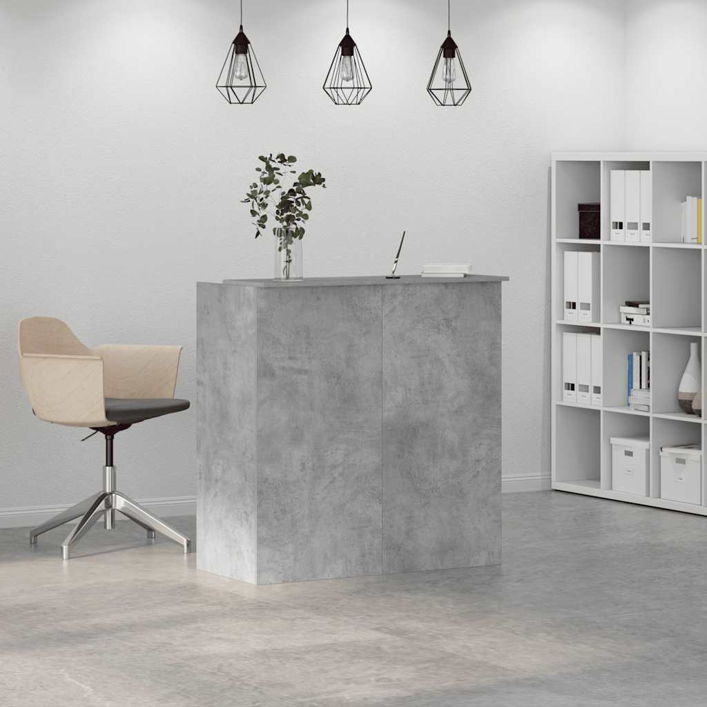 Reception Desk Concrete Grey 100x50x103.5 cm Engineered Wood