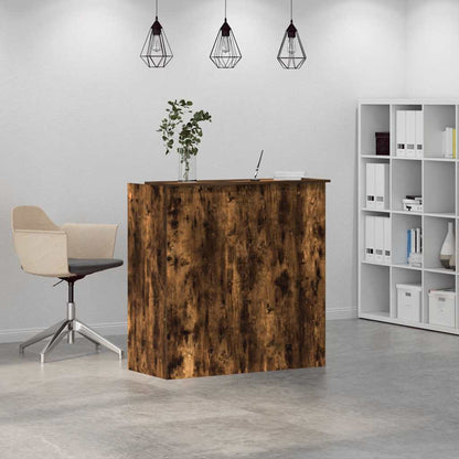 Reception Desk Smoked Oak 100x50x103.5 cm Engineered Wood