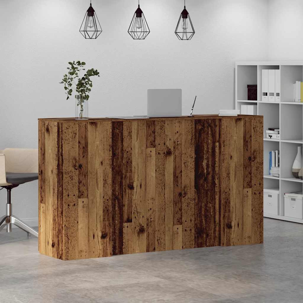 Reception Desk Old Wood 180x50x103.5 cm Engineered Wood