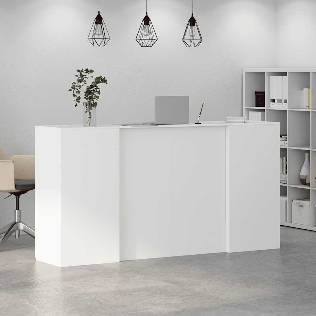 Reception Desk White 200x50x103.5 cm Engineered Wood