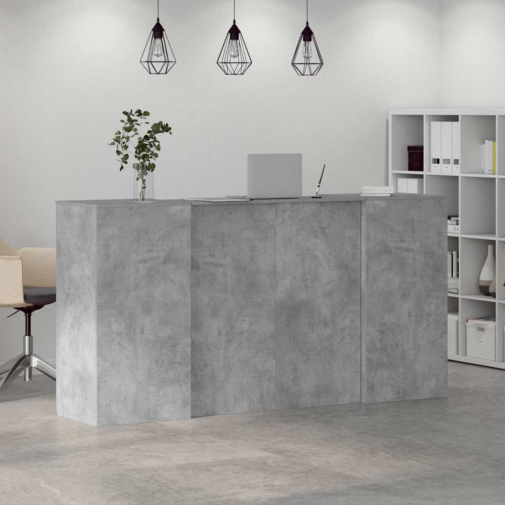 Reception Desk Concrete Grey 200x50x103.5 cm Engineered Wood