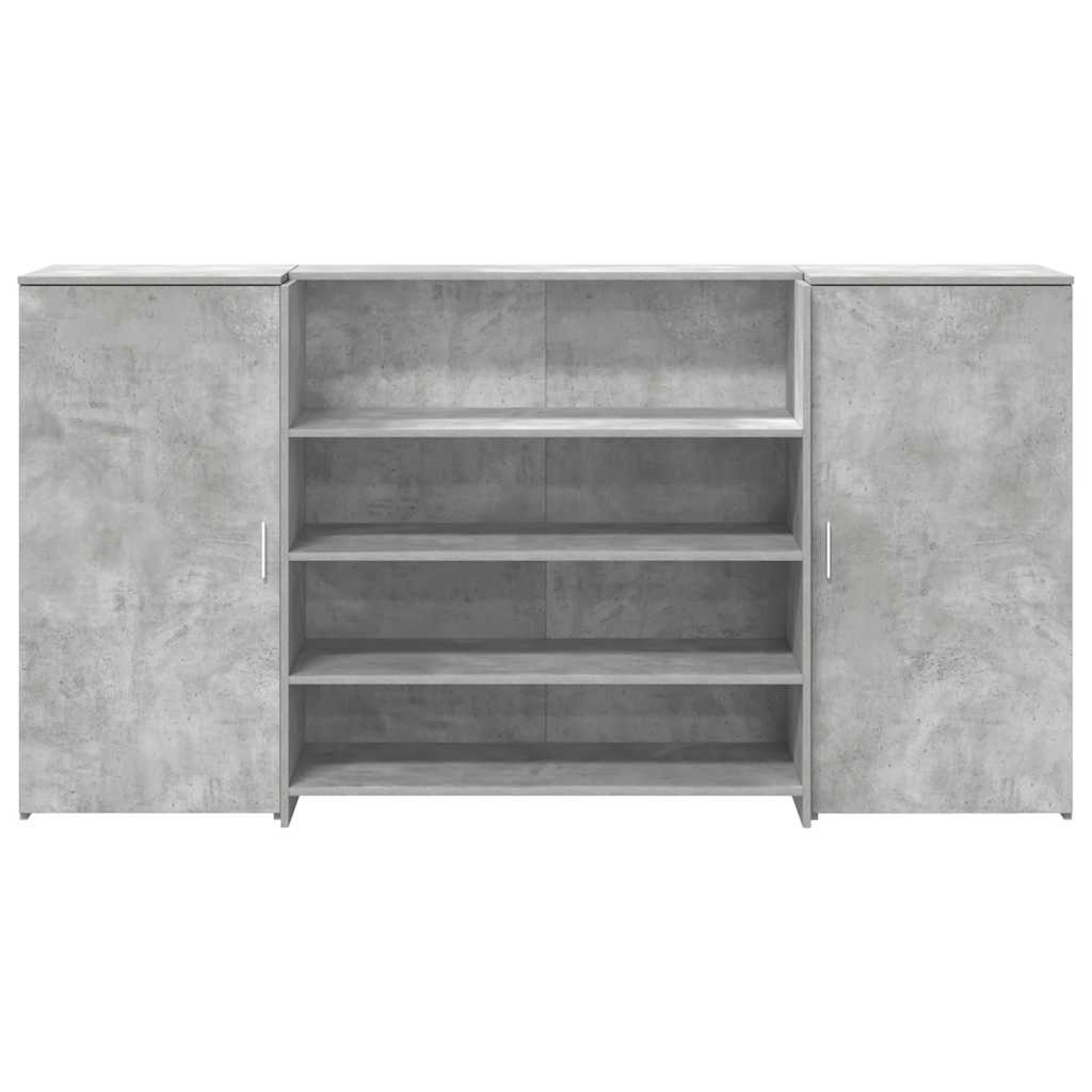 Reception Desk Concrete Grey 200x50x103.5 cm Engineered Wood