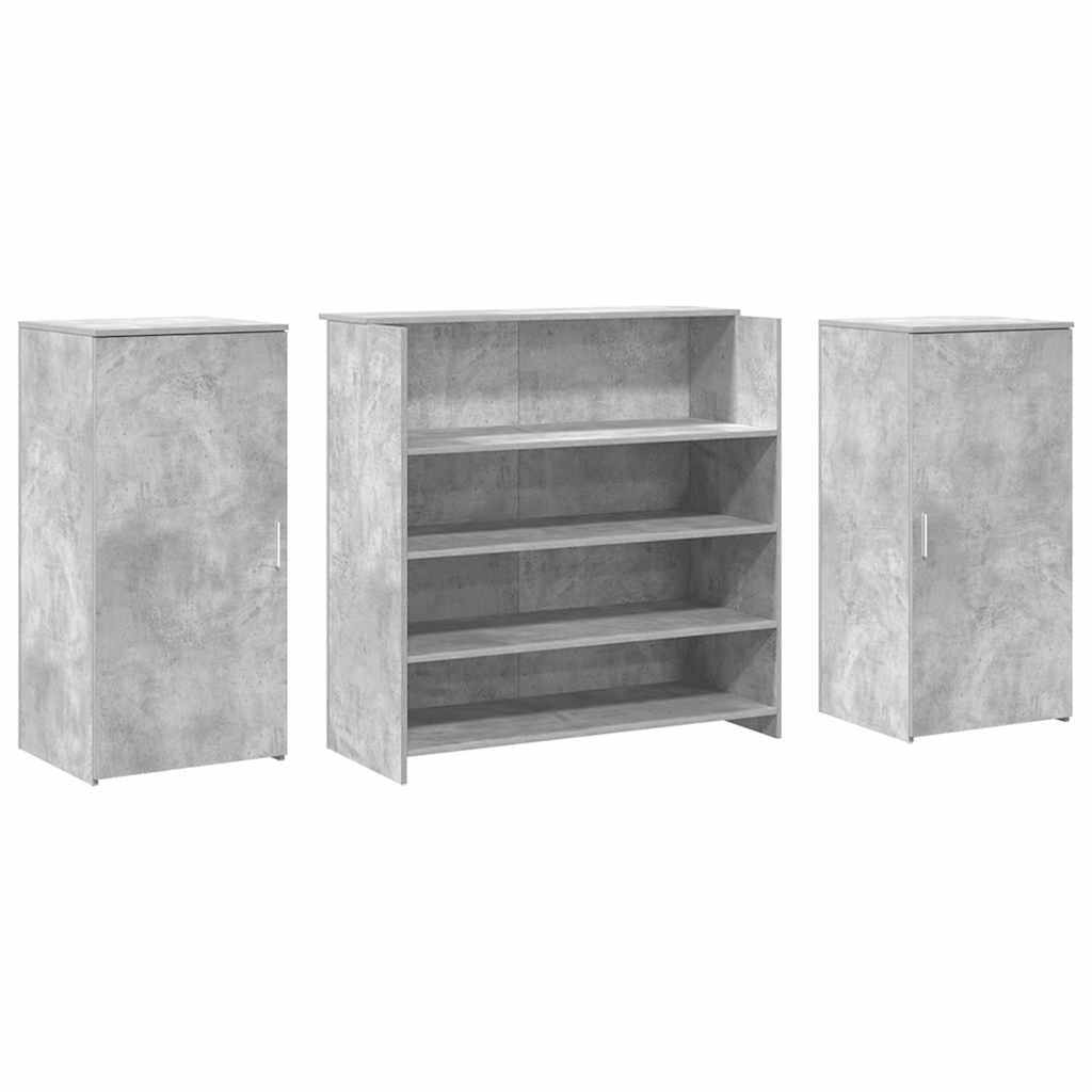 Reception Desk Concrete Grey 200x50x103.5 cm Engineered Wood