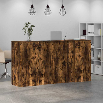 Reception Desk Smoked Oak 200x50x103.5 cm Engineered Wood