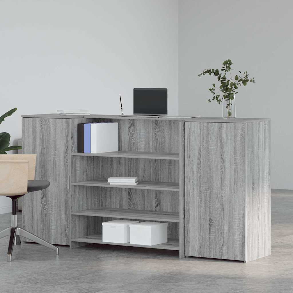 Reception Desk Grey Sonoma 200x50x103.5 cm Engineered Wood