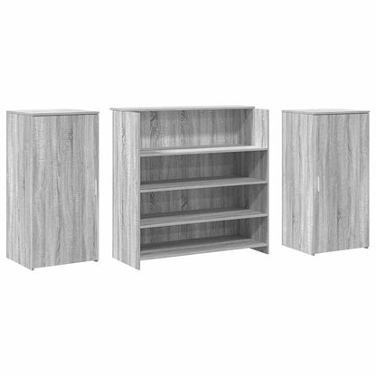 Reception Desk Grey Sonoma 200x50x103.5 cm Engineered Wood