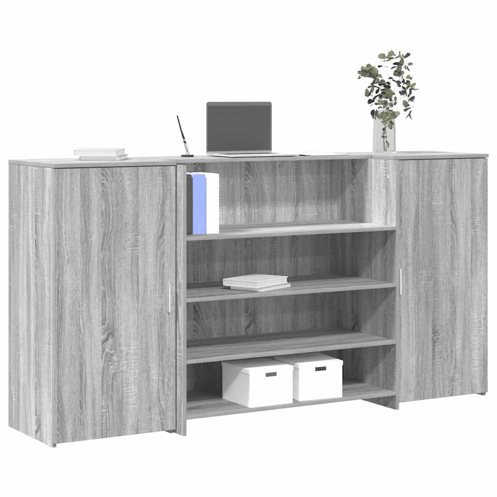 Reception Desk Grey Sonoma 200x50x103.5 cm Engineered Wood