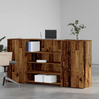 Reception Desk Old Wood 200x50x103.5 cm Engineered Wood