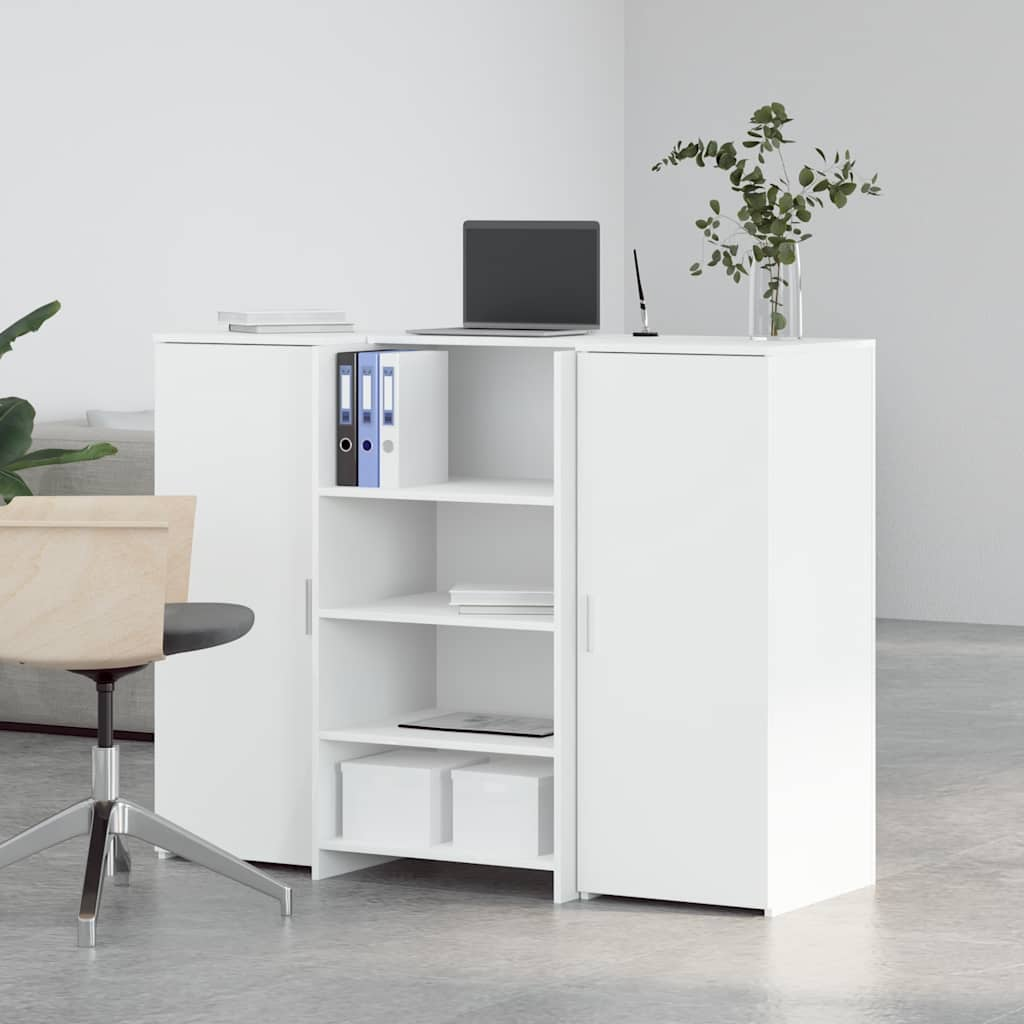 Reception Desk White 135x50x103.5 cm Engineered Wood