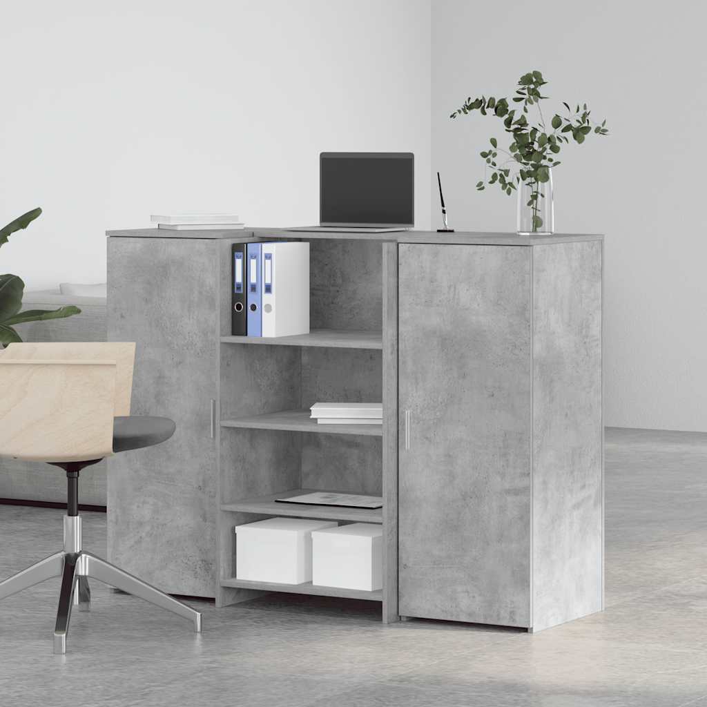 Reception Desk Concrete Grey 135x50x103.5 cm Engineered Wood