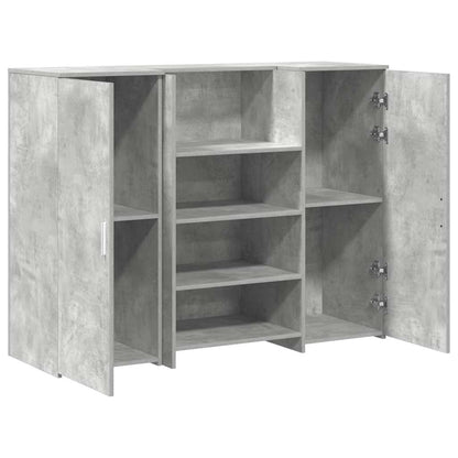 Reception Desk Concrete Grey 135x50x103.5 cm Engineered Wood