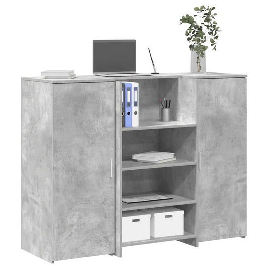 Reception Desk Concrete Grey 135x50x103.5 cm Engineered Wood