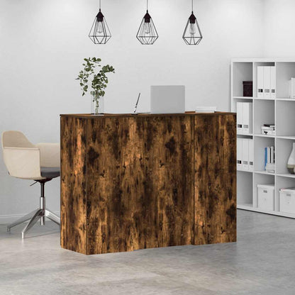 Reception Desk Smoked Oak 135x50x103.5 cm Engineered Wood