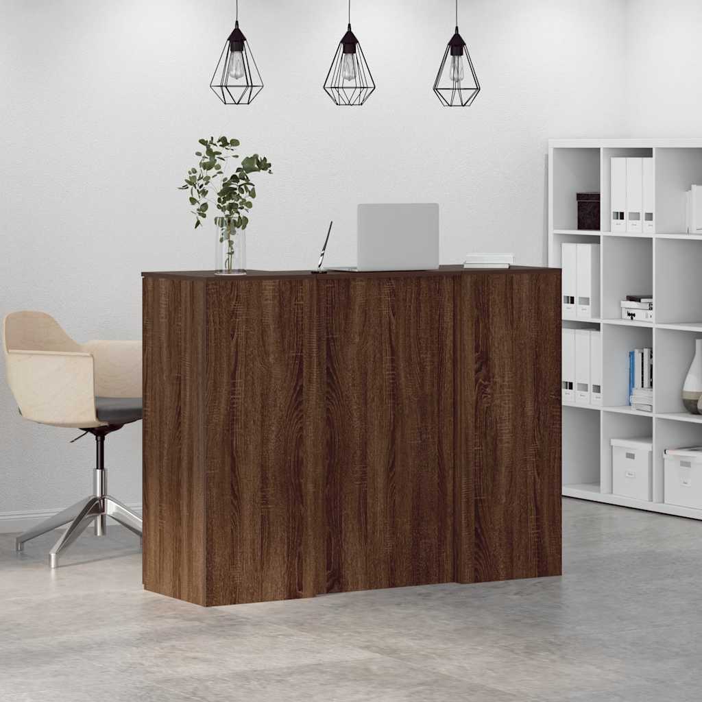 Reception Desk Brown Oak 135x50x103.5 cm Engineered Wood