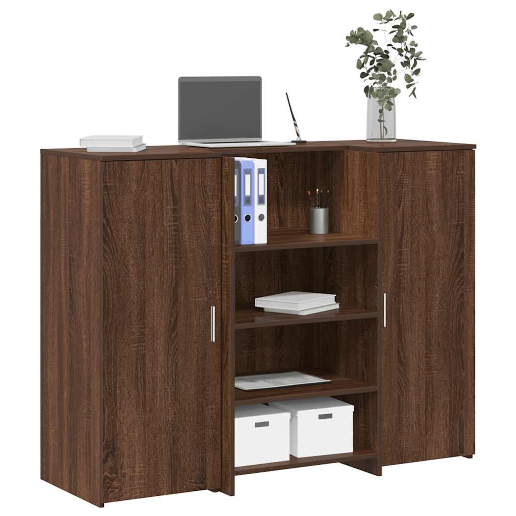 Reception Desk Brown Oak 135x50x103.5 cm Engineered Wood