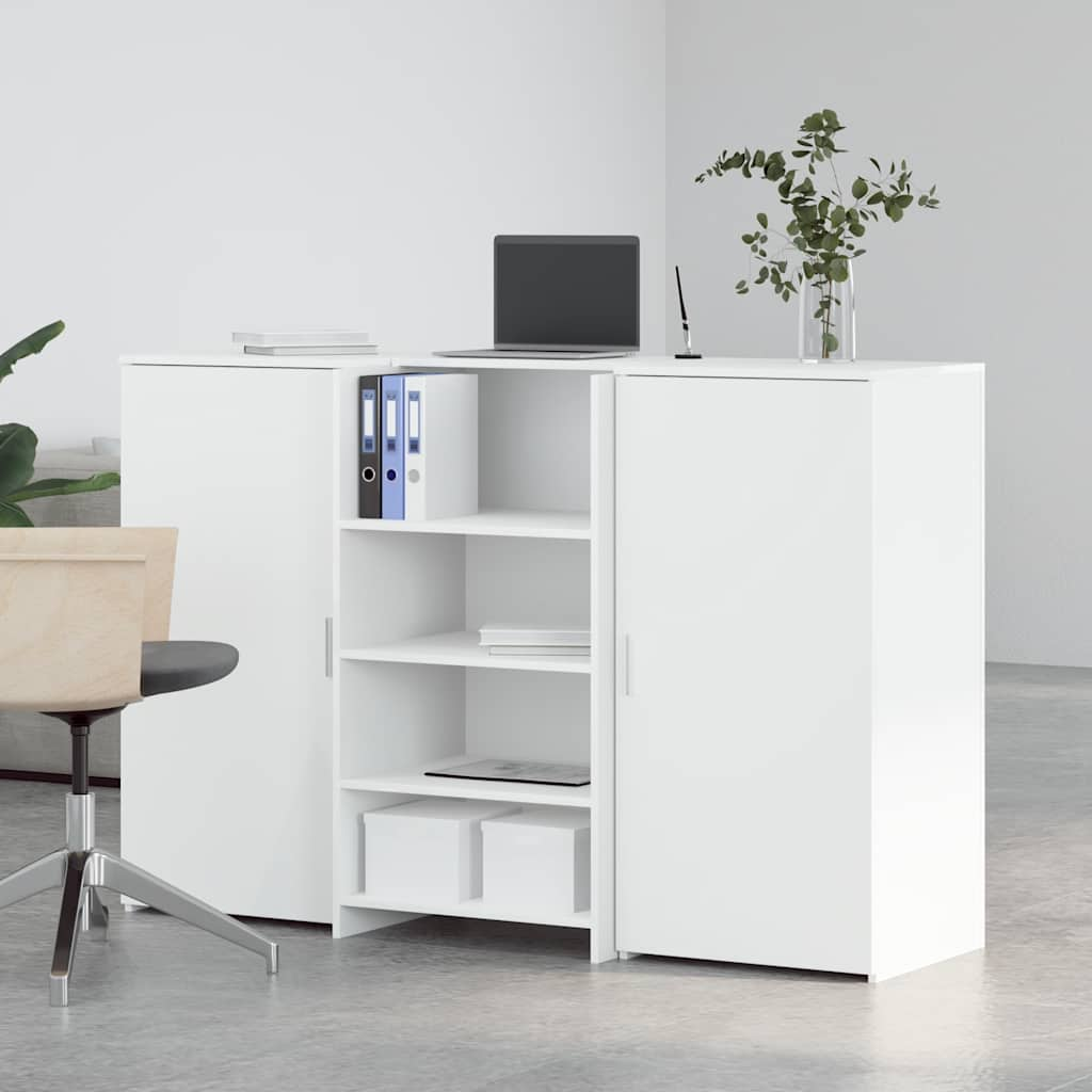 Reception Desk White 155x50x103.5 cm Engineered Wood