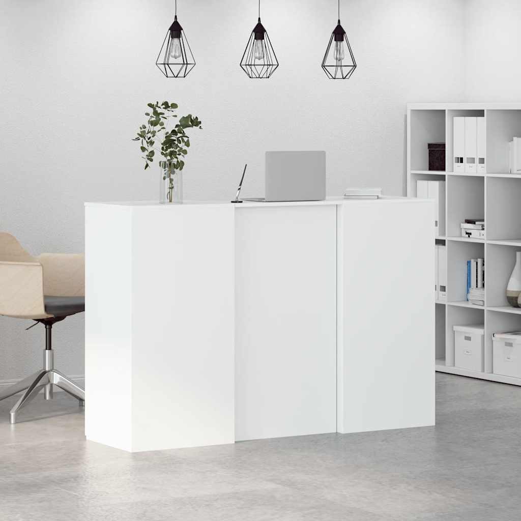 Reception Desk White 155x50x103.5 cm Engineered Wood