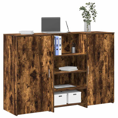 Reception Desk Smoked Oak 155x50x103.5 cm Engineered Wood