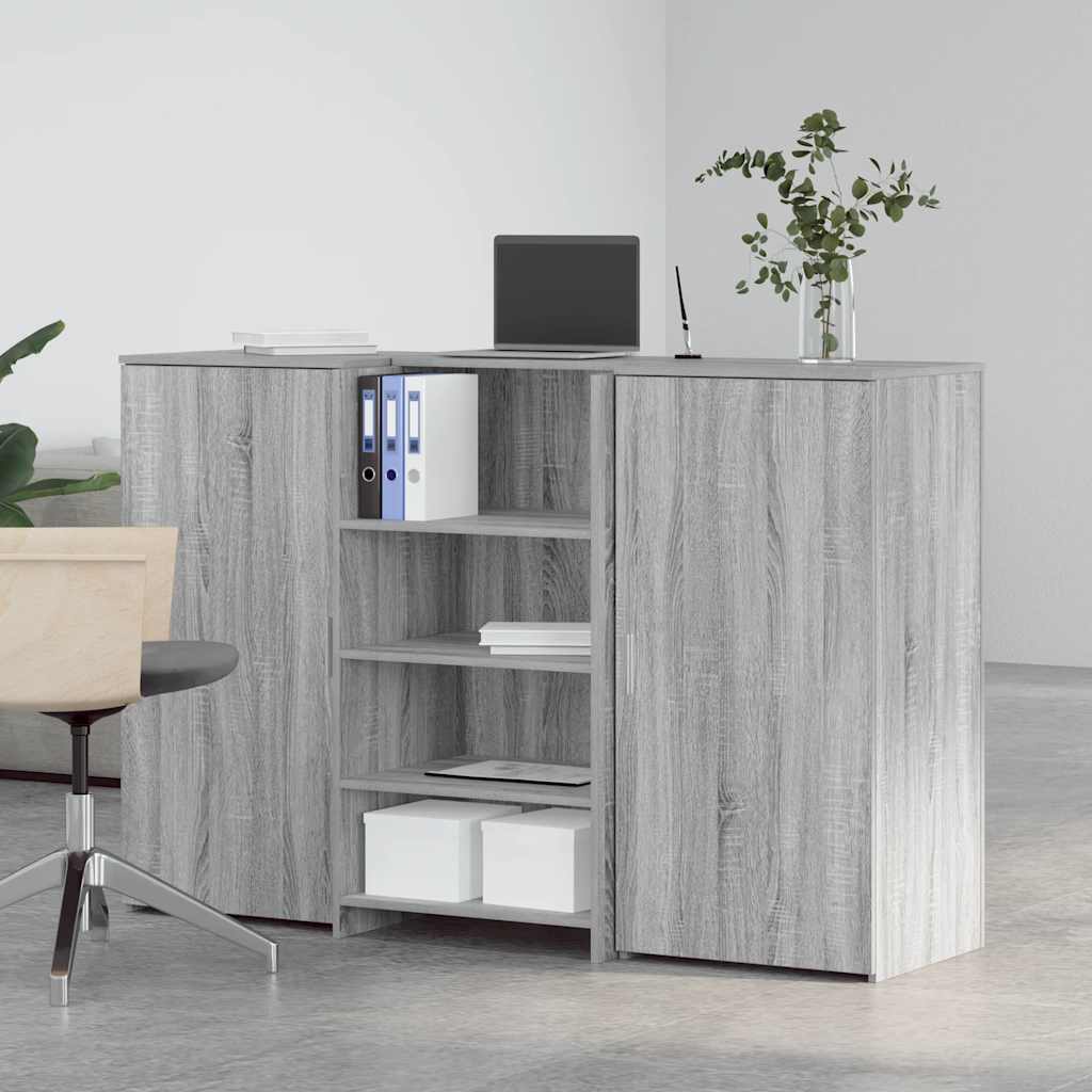 Reception Desk Grey Sonoma 155x50x103.5 cm Engineered Wood