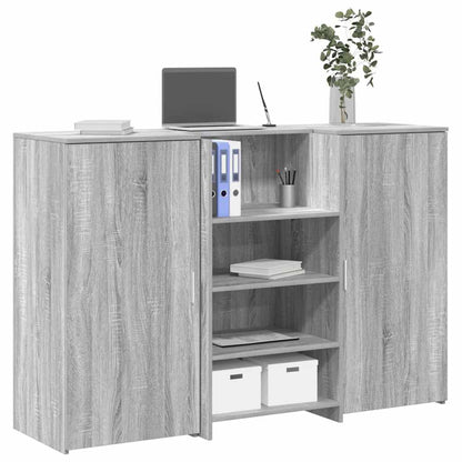 Reception Desk Grey Sonoma 155x50x103.5 cm Engineered Wood