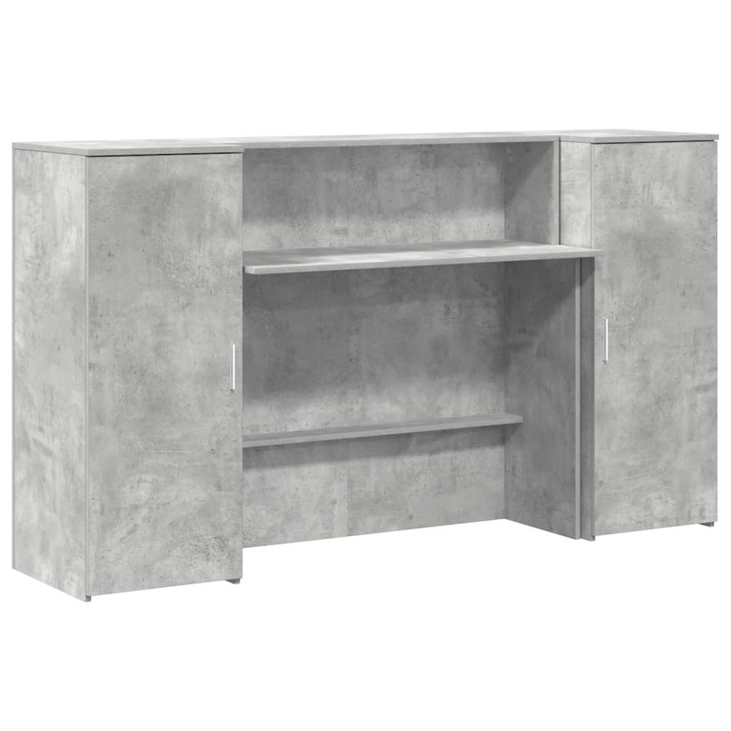 Reception Desk Concrete Grey 180x50x103.5 cm Engineered Wood