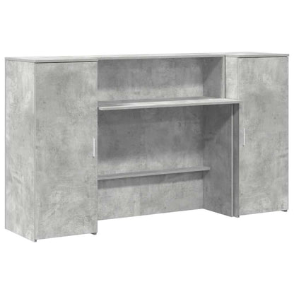 Reception Desk Concrete Grey 180x50x103.5 cm Engineered Wood