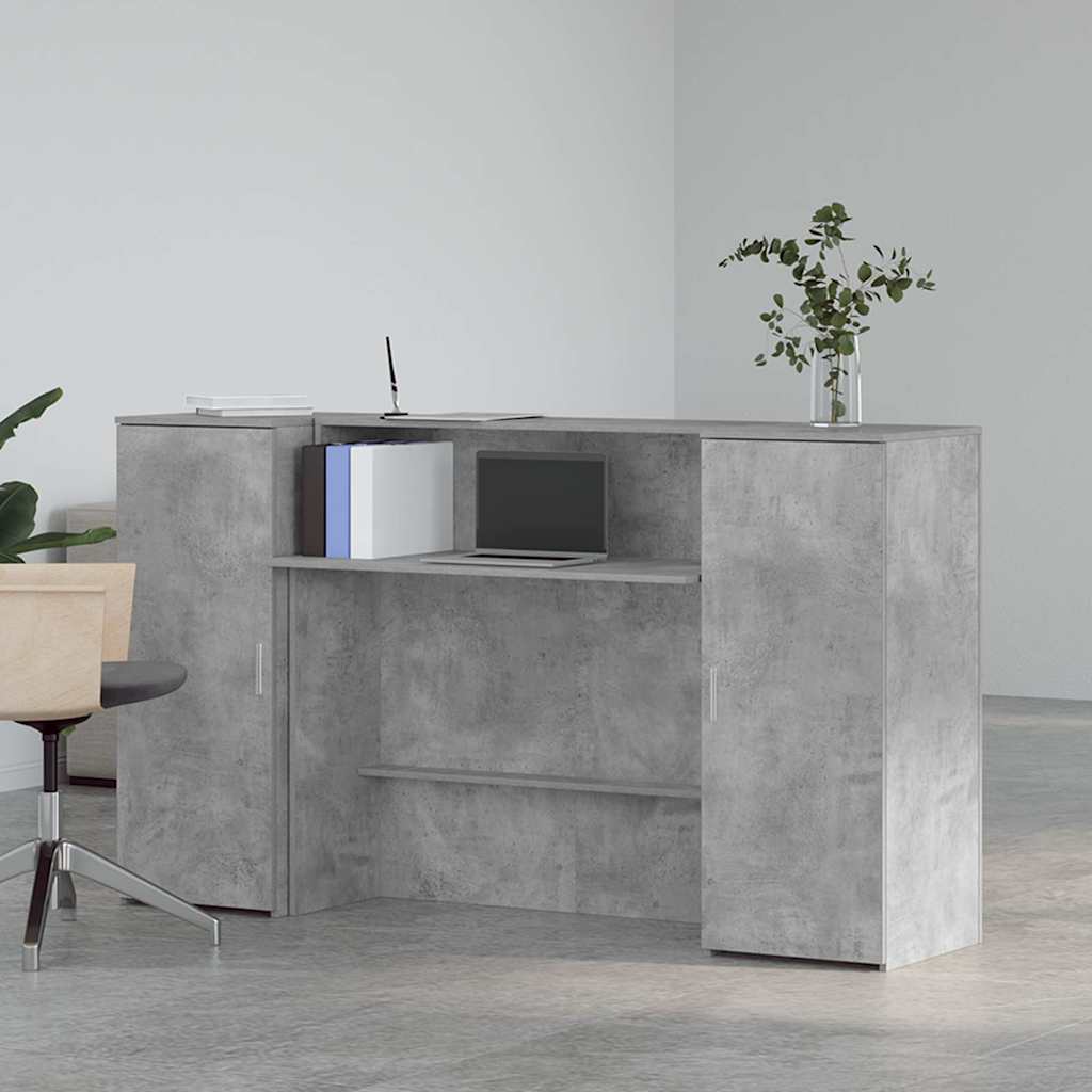 Reception Desk Concrete Grey 180x50x103.5 cm Engineered Wood