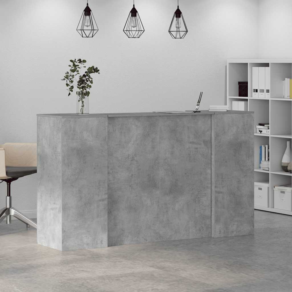 Reception Desk Concrete Grey 180x50x103.5 cm Engineered Wood