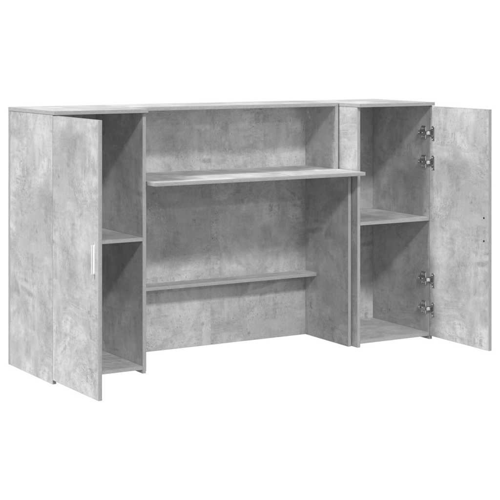 Reception Desk Concrete Grey 180x50x103.5 cm Engineered Wood