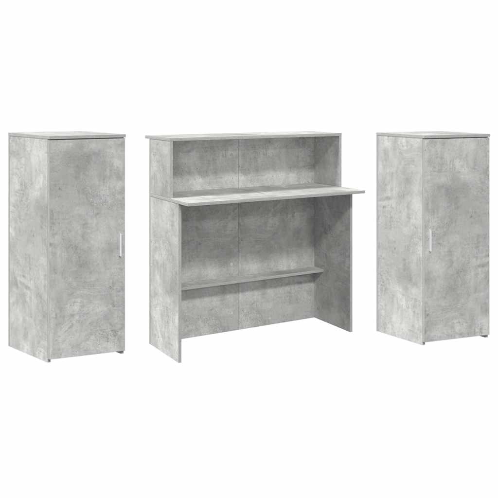 Reception Desk Concrete Grey 180x50x103.5 cm Engineered Wood