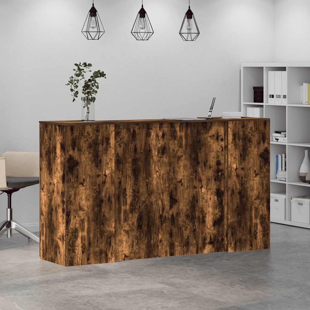 Reception Desk Smoked Oak 180x50x103.5 cm Engineered Wood