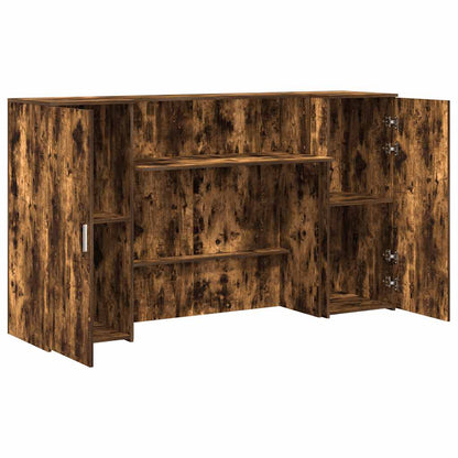 Reception Desk Smoked Oak 180x50x103.5 cm Engineered Wood