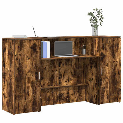 Reception Desk Smoked Oak 180x50x103.5 cm Engineered Wood