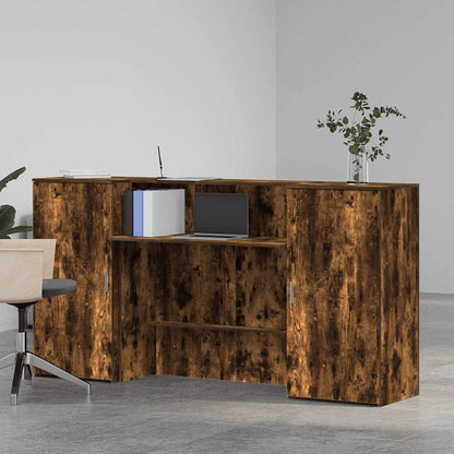 Reception Desk Smoked Oak 200x50x103.5 cm Engineered Wood