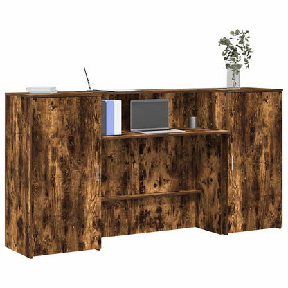 Reception Desk Smoked Oak 200x50x103.5 cm Engineered Wood