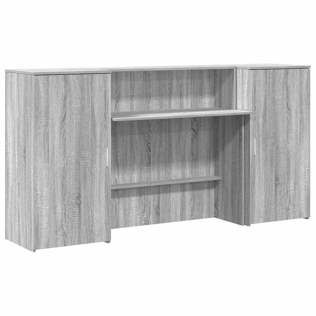 Reception Desk Grey Sonoma 200x50x103.5 cm Engineered Wood