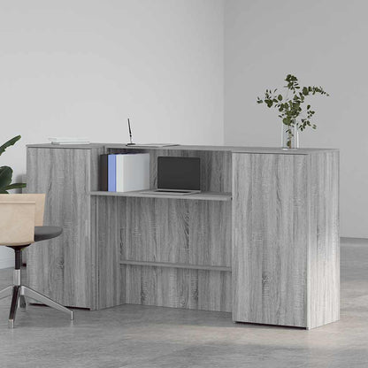 Reception Desk Grey Sonoma 200x50x103.5 cm Engineered Wood